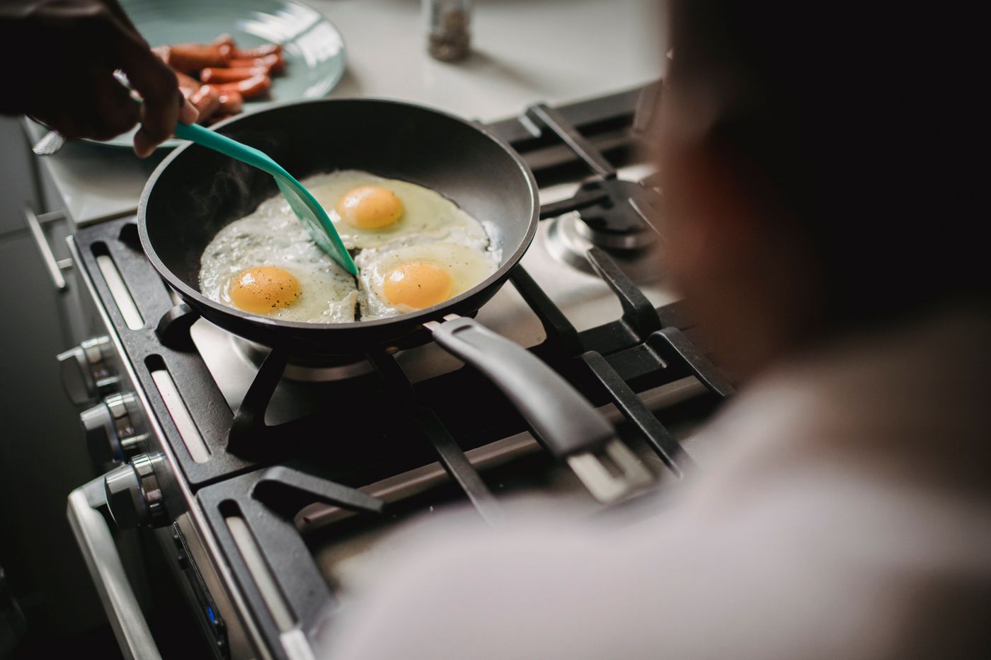 Fried eggs in a skillet