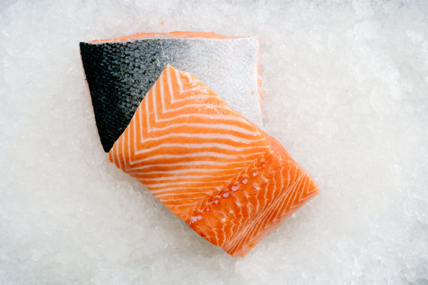 Raw salmon fillet