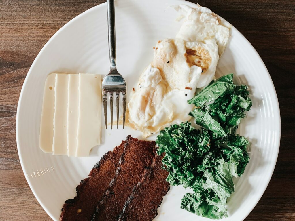A whole-foods paleo diet meal with meat and vegetables